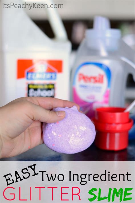 Easy 2 Ingredient Glitter Slime Its Peachy Keen