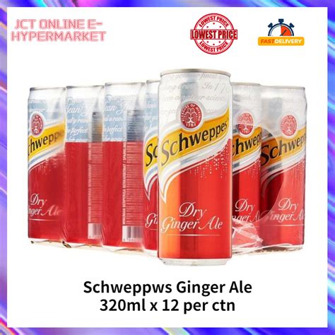 Msia Ready Stock Schweppes Dry Ginger Ale 320ml X 12 Max 2 Ctn