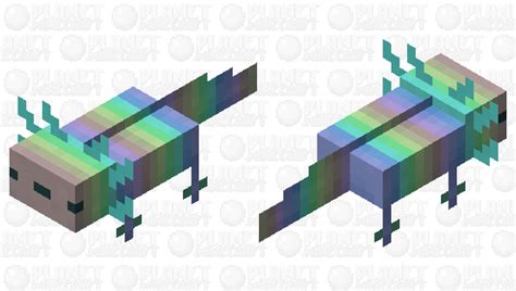 Cyan Rainbow Axolotl Minecraft Mob Skin