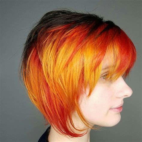 Short Fire Hair Color Compensatory Hair