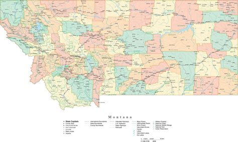 Montana Map Of Counties And Towns Interactive Map