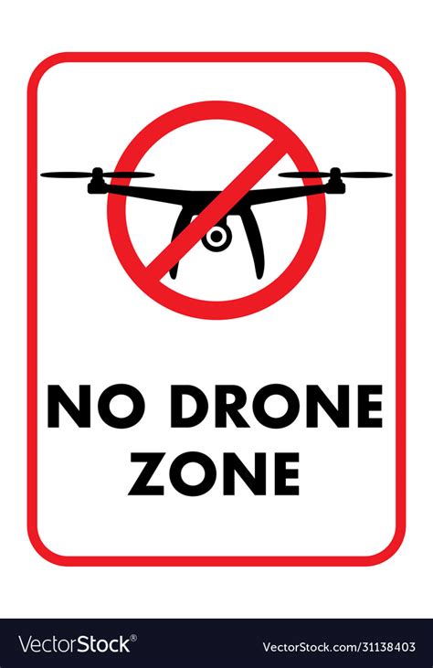 No Fly Drone Zone Warning Sign Royalty Free Vector Image
