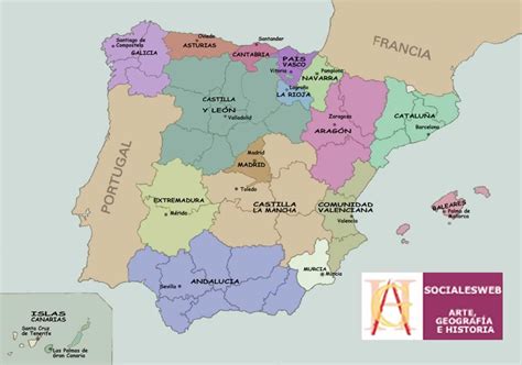 Comunidades Y Capitales De España EspaÑa Pinterest España Mapas