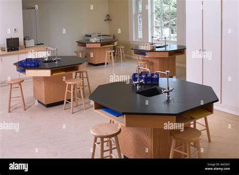 High School Science Chemistry Lab Empty Laboratory Class Room With