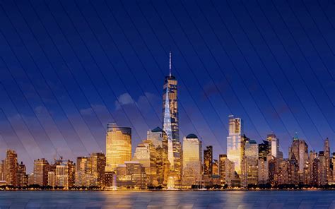 New York City Skyline At Night Cityscape Qhd Wallpaper
