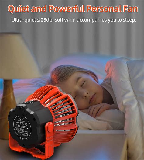 Camping Fans For Tents Portable Fan With Led Lantern Usb Rechargeable