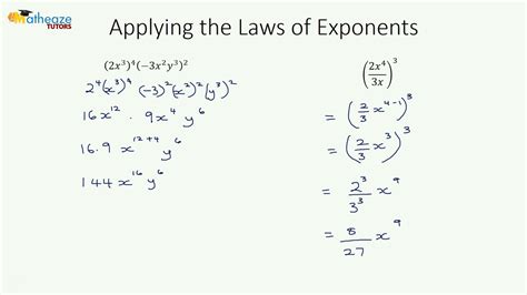 Applying Laws Of Exponents Youtube