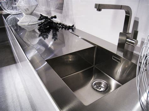 One Piece Stainless Countertop And Blanco Sink Stainless Steel
