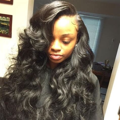 Middle Part Sew In With Bangs Sew Hot 40 Gorgeous Sew In