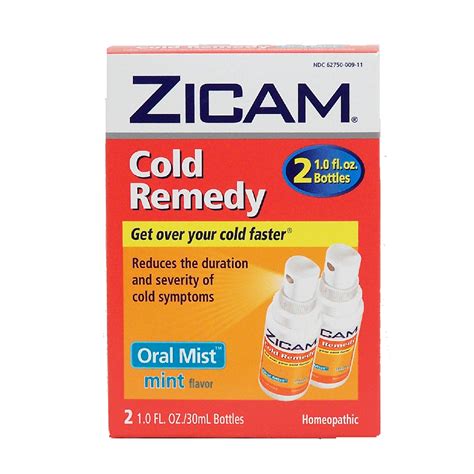 Zicam Cold Remedy Oral Mist Mint Flavor Reduces The Duration2fl Oz