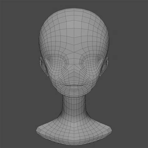 Low Poly Anime Girl Head Free 3d Model Cgtrader