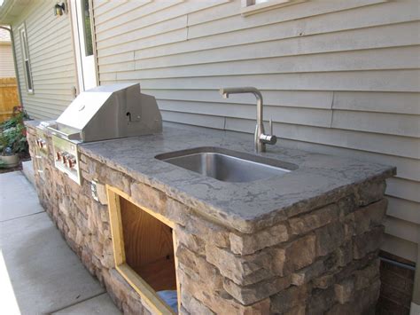 Diy Outdoor Kitchen With Concrete Countertops And Sink Coy Lapointe