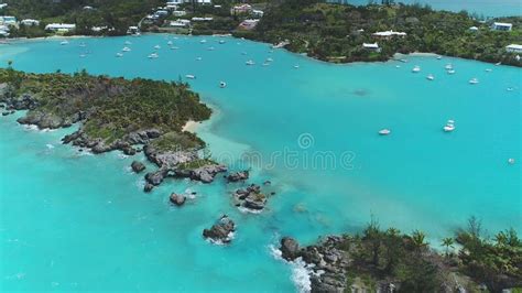 Paradise Aerial Shoot Atlantic Ocean Islands Of Bermuda Rocky Reefs