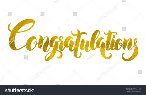 Congratulations Hand Lettering Modern Brush Calligraphy Image