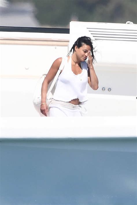 Michelle Rodriguez In White Bikini On Holidays On A Yacht In Porto