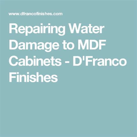 Or fill in an outdated engraved design with putty. Repairing Water Damage to MDF Cabinets | Mdf cabinets, Water damage, Sink cabinet