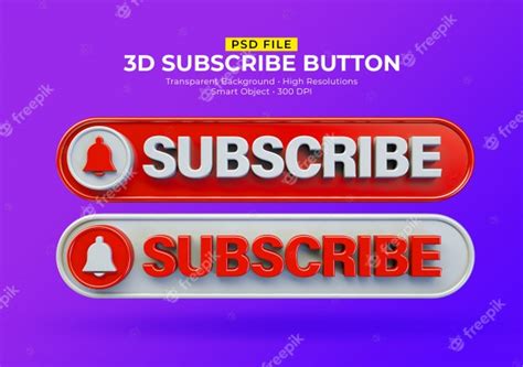 Premium Psd 3d Subscribe Button Design