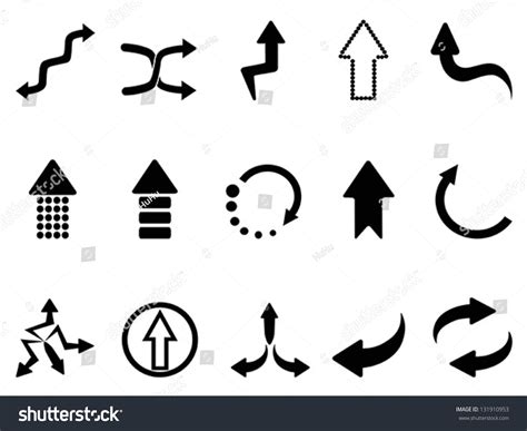 Black Arrow Icons Set Stock Vector Illustration 131910953 Shutterstock