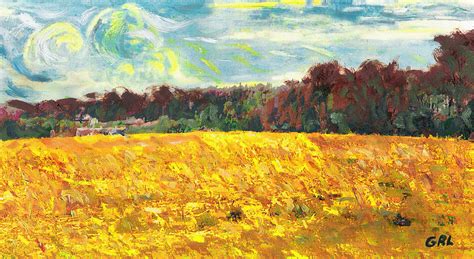 Original Fine Art Digital Autumn Fields Maryland Painting By G