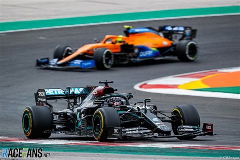 The touch of silver to the rear is the real notable change to the livery from the 2020 car (above). Lewis Hamilton, Mercedes, Autodromo do Algarve, 2020 ...