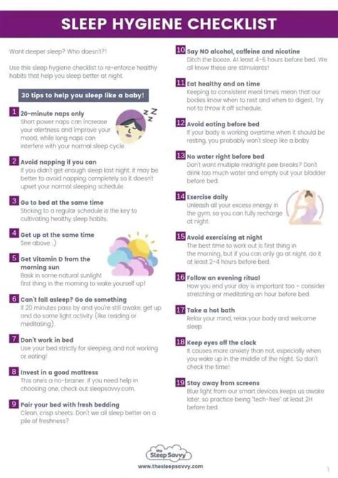 30 Tips To Better Zzzs Free Sleep Hygiene Pdf Handout Here Sleep