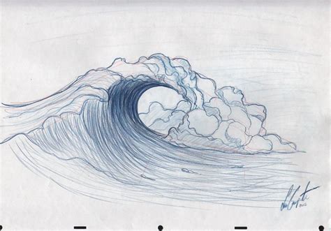 Pin By Ben On Golwe Waves Sketch Wave Drawing Wave Painting