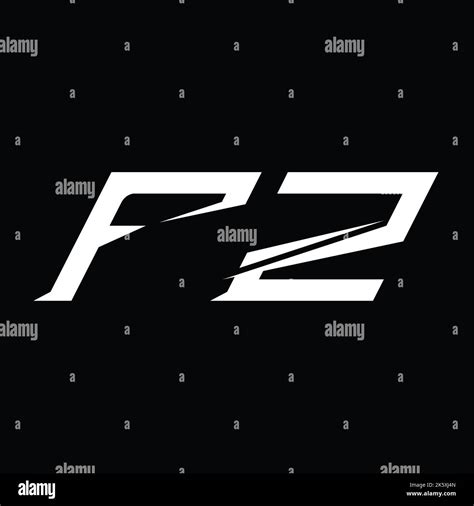 Fz Logo Monogram Letter With Slice Style Design Template Stock Photo