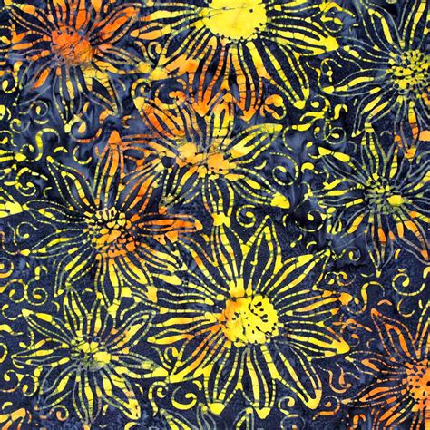 6 Fat Quarters Batik Bundle Evening Sunflowers Overdale Fabrics