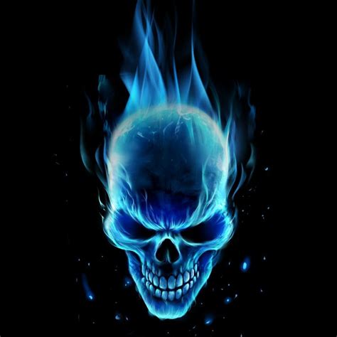 Blue Flame Skull Wallpaper Download Monroeeger