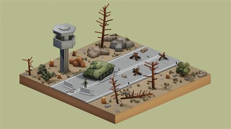 Low Poly Diorama Watchpost Finished Projects Blender Artists Community