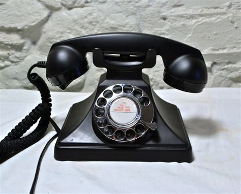 Black Retro Phone With Rotary Dial Corded Landline Telephone With Bell