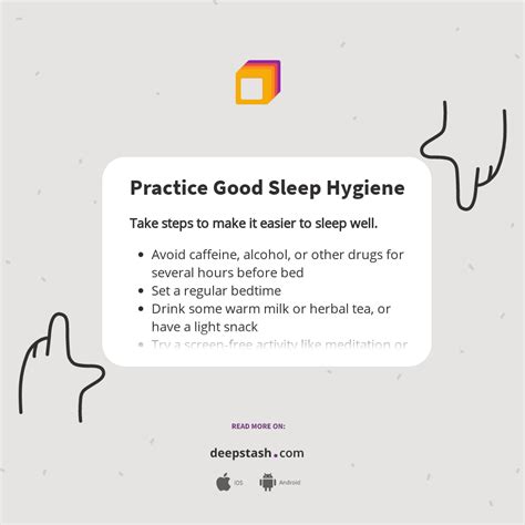 Practice Good Sleep Hygiene Deepstash