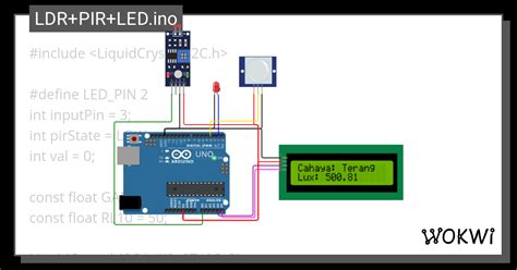 Photoresistor Lux Meter Ino Wokwi Esp Stm Arduino Simulator Ldr Pir