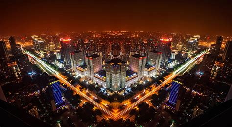 Hd Wallpaper Night Lights China Skyline Beijing 4k Illuminated