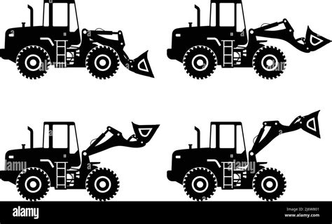 Detailed Illustration Of Wheel Loaders Heavy Equipment And Machinery