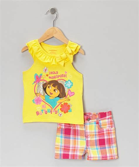 Take A Look At This Dora The Explorer Yellow And Pink Plaid
