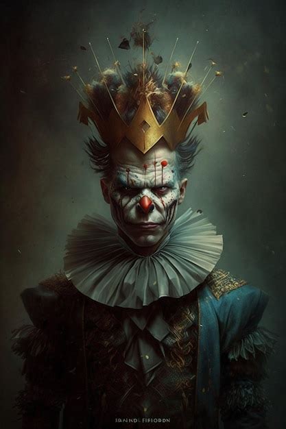 Premium AI Image A Clown With A Crown On His Head