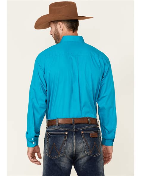 Cinch Mens Solid Turquoise Button Down Western Shirt Country Outfitter