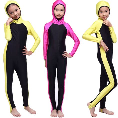 Muslim Swimwear Kids Girls Islamic Burkini Full Cover Modest Swimsuit