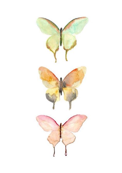 Watercolor Butterfly Art Print Soft Orange Butterfly