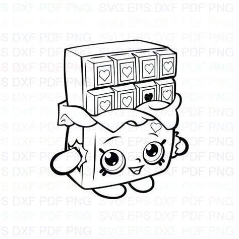 Cheeky Chocolate Shopkins Outline Svg Dxf Eps Pdf Png Cricut Etsy