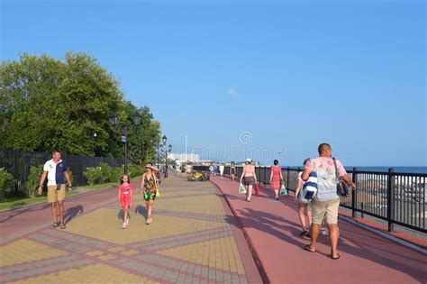 Sochi Russia 26 July 2018 Seaside Promenade And Bicycle Path In