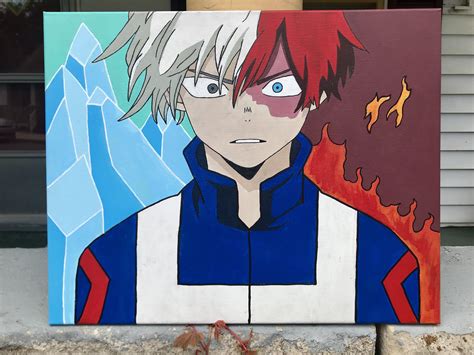 Fanart Of Todoroki I Painted In Acrylic I Referenced A Scene In The