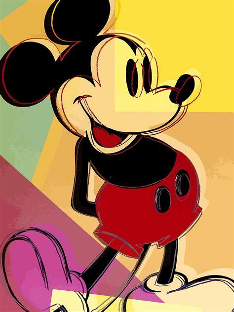 Mickey Mouse Andy Warhol Wall Pop Art Print On Canvas