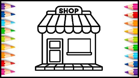 How To Draw A Shop Draw A Shop Easy Step By Step Draw A Shop For