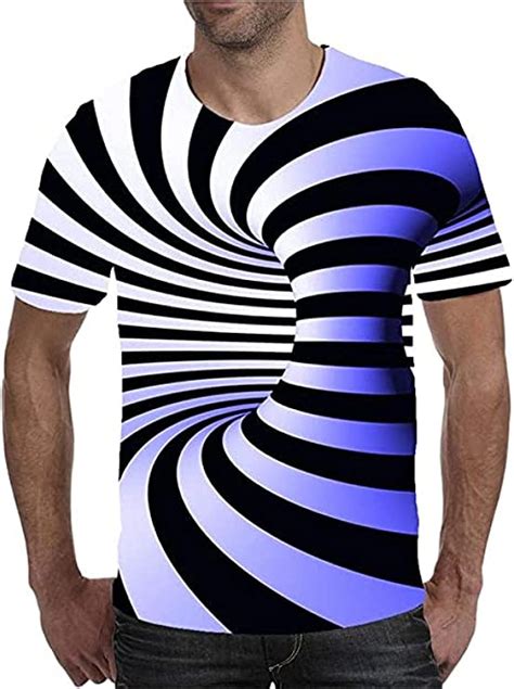 Vintage Mens T Shirts Mens 3d Spiral Graphic Plus Size T Shirt Print