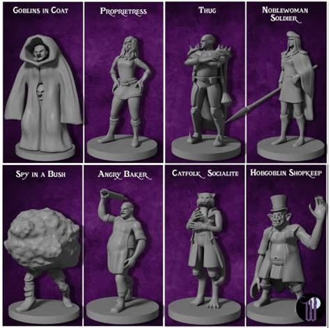 29 Heroic Townsfolk Fantasy Miniatures Set For Dnd Miniatures Dungeons