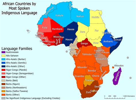African Countries By Its Most Spoken Indigenous Language Oc R
