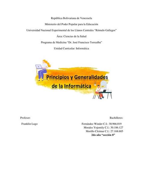 Principios Y Generalidades De La Informática Cleimar Morillo Udocz