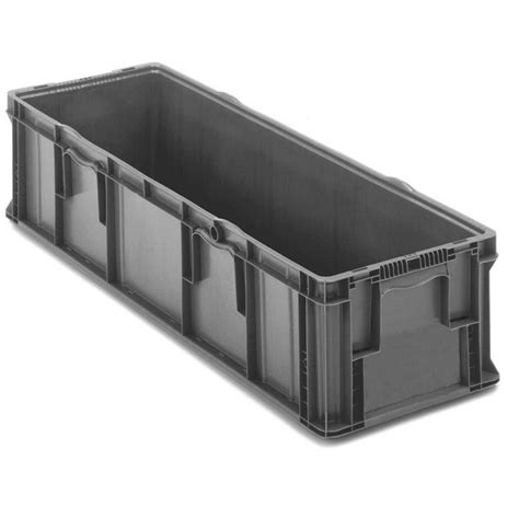 A Gray Plastic Container With Two Dividers On The Bottom And One